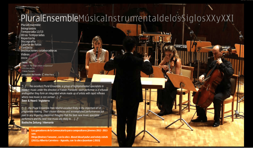PluralEnsemble Website Homepage